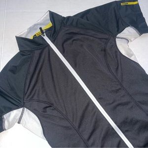 Mavic Cycling Shirt Womans Large Short Sleeve Pockets On Back Black/ White